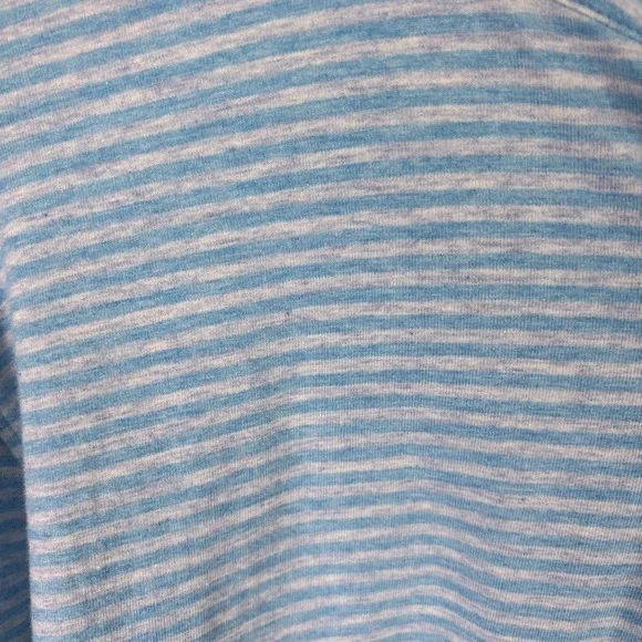 J McLaughlin Womens Sz M Shirt Pullover Striped 1/4 Zip Blue Gray Long Sleeve - Picture 3 of 9